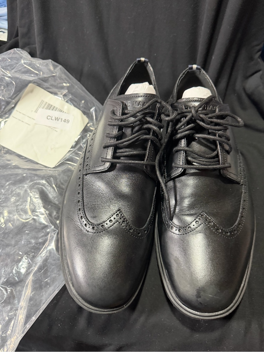Cole Haan Men's Black Wingtip Derby Oxfords